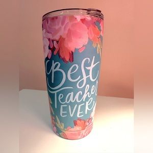 NWoT Best Teacher Ever, floral 16oz tumbler
